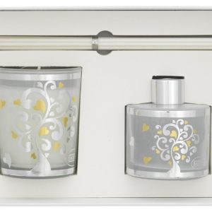 SET MIKADO + VELA 70GR ARBOL CORAZONES VANILLA NOIR