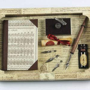 SET PLUMA CON PLUMILLAS LIBRO Y SECANTE SAXO