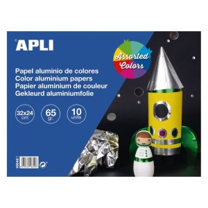 BLOC PAPEL ALUMINIO SURTIDO 32 X 24 CM 10 HOJAS