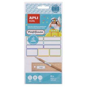 ETIQUETAS ADHESIVAS PLASTIFICADAS BLISTER 35 UDS