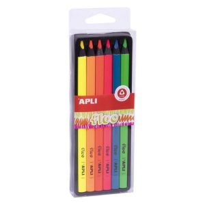 LAPIZ JUMBO FLUOR TRIANGULAR PACK 6 UNIDADES SURTIDAS