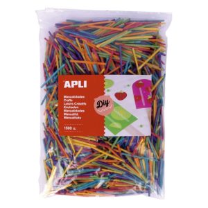 MINI PALITOS 50X2 MADERA COLORES SURTIDOS MAXI 1500 UDS