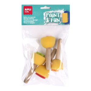 BOLSA SELLOS ESPONJA MANGO MADERA 4 UNIDADES