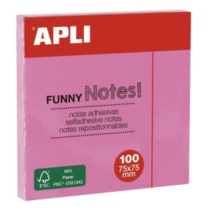 NOTAS ADHESIVAS 75 X 75 MM DE COLOR ROSA PASTEL