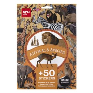 BLISTER 50 PEGATINAS ANIMALS SPECIES SAVANNA 5 HOJAS