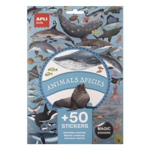 BLISTER 50 PEGATINAS ANIMALS SPECIES MARINE 5 HOJAS