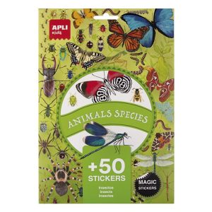 BLISTER 50 PEGATINAS ANIMALS SPECIES INSECTS 5 HOJAS