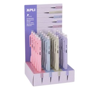 EXPOSITOR 20 PORTAMINAS 0,7 MM COLOR PASTEL SURTIDOS