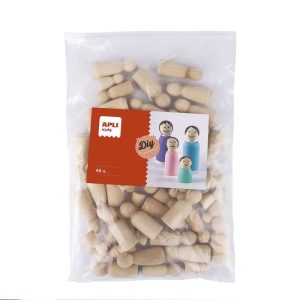 BOLSA 48 MU?ECOS DE MADERA TAMA?O SURTIDO FORMATO MAXI