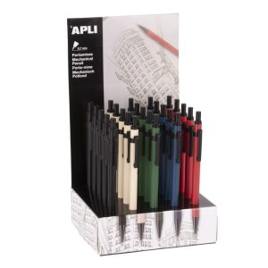 EXPOSITOR 25 PORTAMINAS 0,7MM METALICOS HEXAGONALES SURTIDO