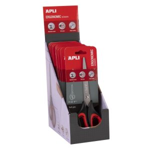 EXPOSITOR 12 TIJERAS OFICINA SOFT GRIP 21 CM