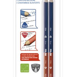 BLISTER 2 LAPICES BICOLORES AZUL ROJO TRIANGULARES