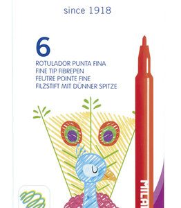 ROTULADOR MILAN PUNTA FINA 6 COLORES SURTIDOS