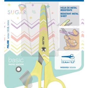 TIJERA MILAN BASIC PASTEL SUGAR DIAMOND AMARILLO BLISTER