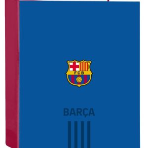 CARPETA CARTON FOLIO 4ANILLAS LOMO ANCHO F,C, BARCELONA 1? E
