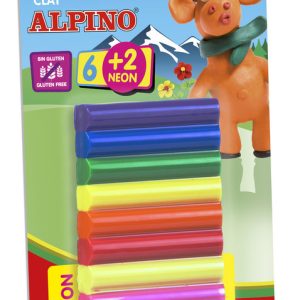 PLASTILINA ALPINO BLISTER 6 + 2 BARRAS 12 GRS
