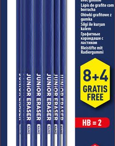 LAPICES ALPINO JUNIOR HB CON GOMA BLISTER 8 + 4 GRATIS