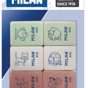 BLISTER 6 GOMAS MILAN 445 DIBUJOS INFANTILES