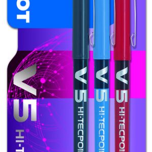 ROTULADOR PILOT V5 TINTA LIQUIDA BLISTER NEGRO, AZUL Y ROJO