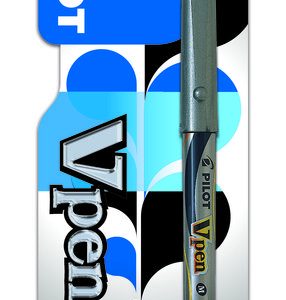PLUMA DESECHABLE PILOT V-PEN SILVER NEGRO BLISTER 1 UD