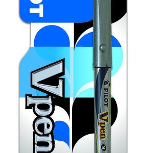 PLUMA DESECHABLE PILOT V-PEN SILVER AZUL BLISTER 1 UD