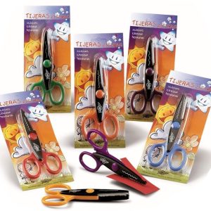 TIJERA DENTADA BLISTER-2 13CM SURTIDA