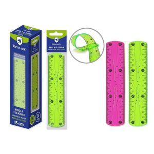 REGLA PVC FLEXIBLE 15CMS COLORES SURTIDOS