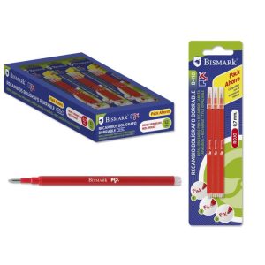 RECAMBIO ROJO BOLIGRAFO BORRABLE BISMARK BLISTER 3U