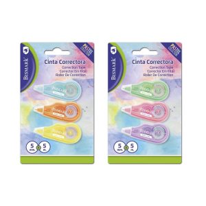 CORRECTOR CINTA PASTEL MINI 5MX5MM BLISTER 3U BISMARK