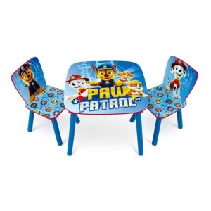 CONJUNTO MESITA MADERA + 2 SILLAS PATRULLA CANINA