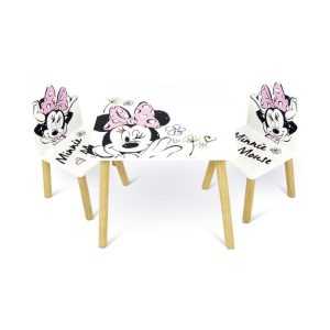 CONJUNTO MESITA MADERA + 2 SILLAS MINNIE CLASSIC