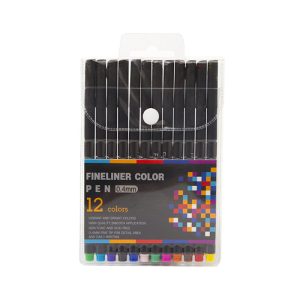SET 12 ROTULADORES COLOR FINELINER PUNTA FINA 04 MM SURTIDO