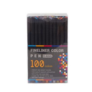 SET 100 ROTULADORES COLOR FINELINER PUNTA FINA 04 MM SURTID