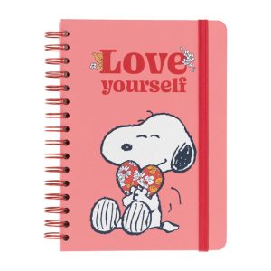CUADERNO TAPA FORRADA A5 BULLET SNOOPY LOVE YOURSELF