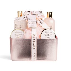 CESTA METALIZADA 6 PIEZAS BA?O ROSE IDC INSTITUTE