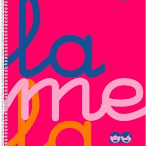 BLOC ESPIRAL FOLIO 80H 90GR CUADROVIA 3MM PLASTIC ROSA