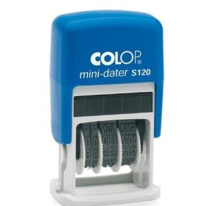 MINI SELLO FECHADOR 4MM MODELO S 120 AZUL TINTA NEGRA