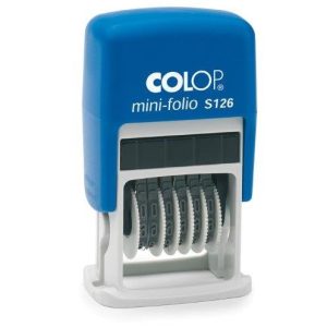 MINI SELLO NUMERADOR 4MM MODELO S 126 AZUL 6 BANDAS NEGRA