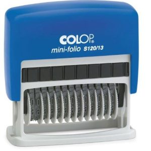 MINI SELLO NUMERADOR 4MM MODELO S 120/13 BANDAS AZUL/NEGRA
