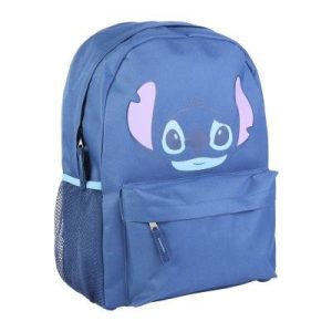 MOCHILA ESCOLAR CON BOLSILLO DISNEY STITCH AZUL