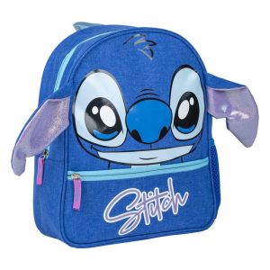MOCHILA INFANTIL STITCH VAQUERO AZUL CON OREJITAS