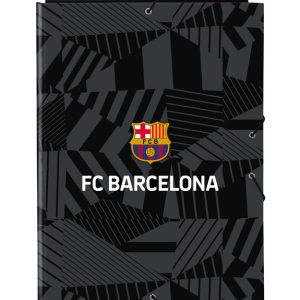 CARPETA CARTON FOLIO GOMAS SOLAPAS F,C, BARCELONA BLACK