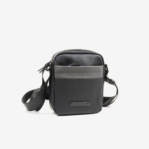 BOLSO BANDOLERA HOMBRE NEGRO CON VIVOS EN GRIS R, SPORT