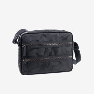 BOLSO BANDOLERA HOMBRE APAISADO CAMUFLAJE NEGRO