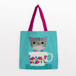 BOLSA ALGODON PLANET CAT GRANDE - 3 TAZA