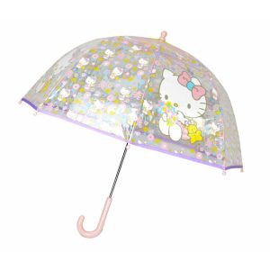 PARAGUAS MANUAL INFANTIL TRANSP, BURBUJA 48 CM HELLO KITTY