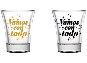 PACK 4 VASOS DE CHUPITO VOY CON TODO LA VECINA RUBIA