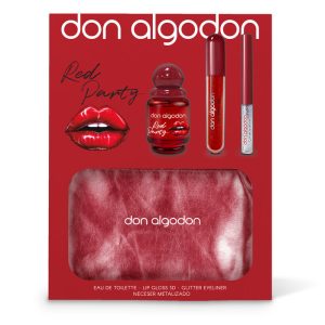 SET MUJER RED PARTY COLON 30ML+LIP GLOSS+GLITTER EYELIN+BOLS