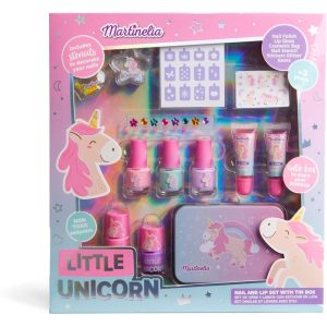 KIT ESMALTE DE U?AS Y BRILLO DE LABIOS UNICORNIO MARTINELIA