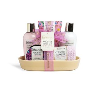 BANDEJA CERAMICA SET DE BA?O COUNTRY FLOWERS 5PIEZAS